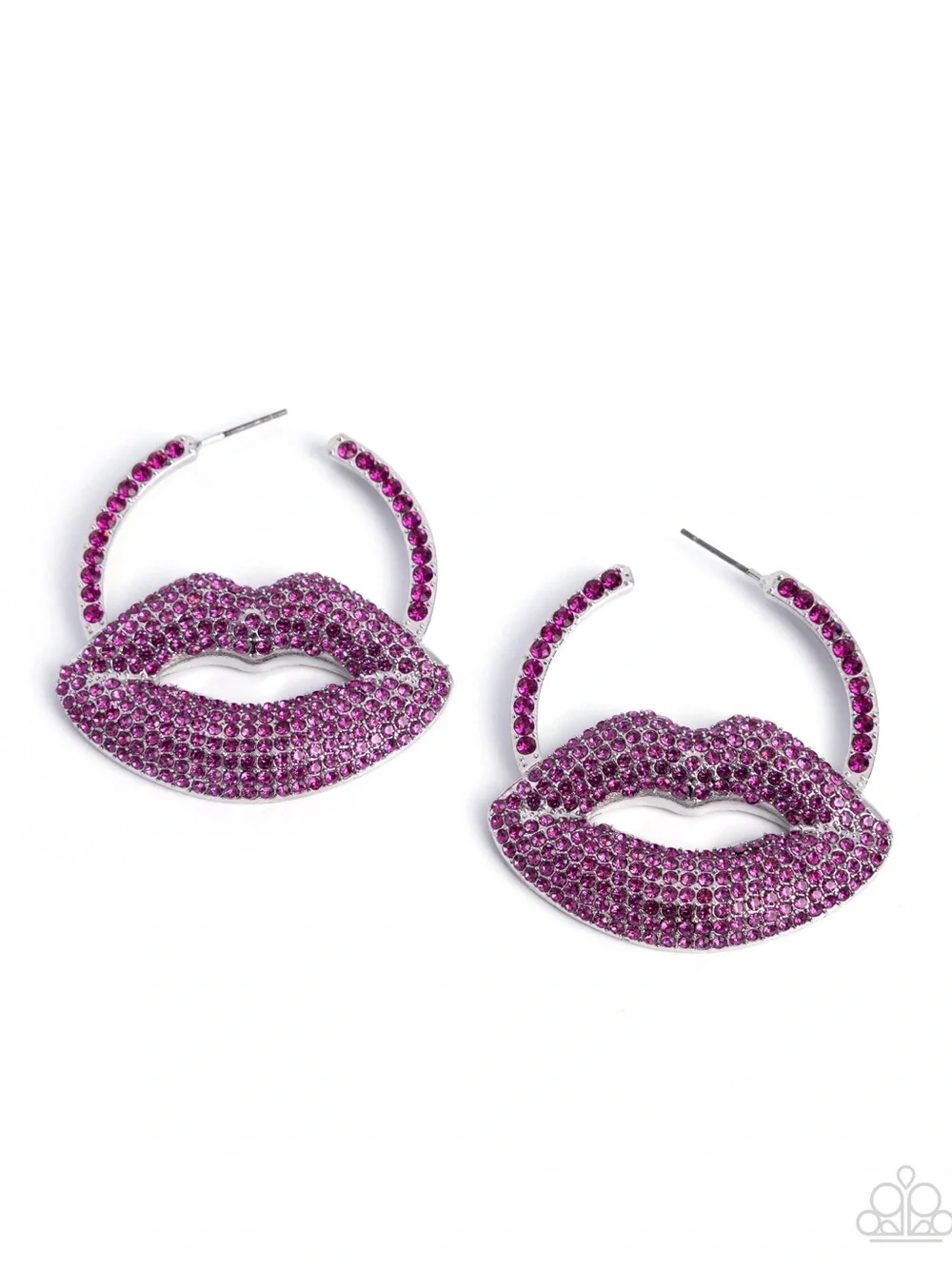 paparazzi Magenta Kiss Hoop Earrings - Women's Jewelry